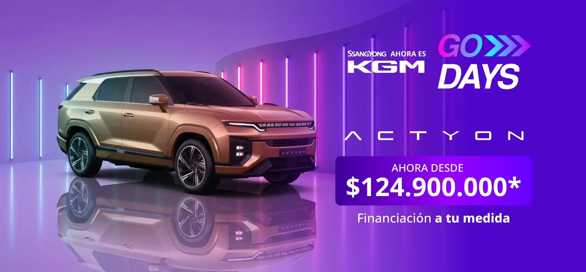 Camioneta KGM Actyon con el mejor equipamiento en pantalla digital integrada
