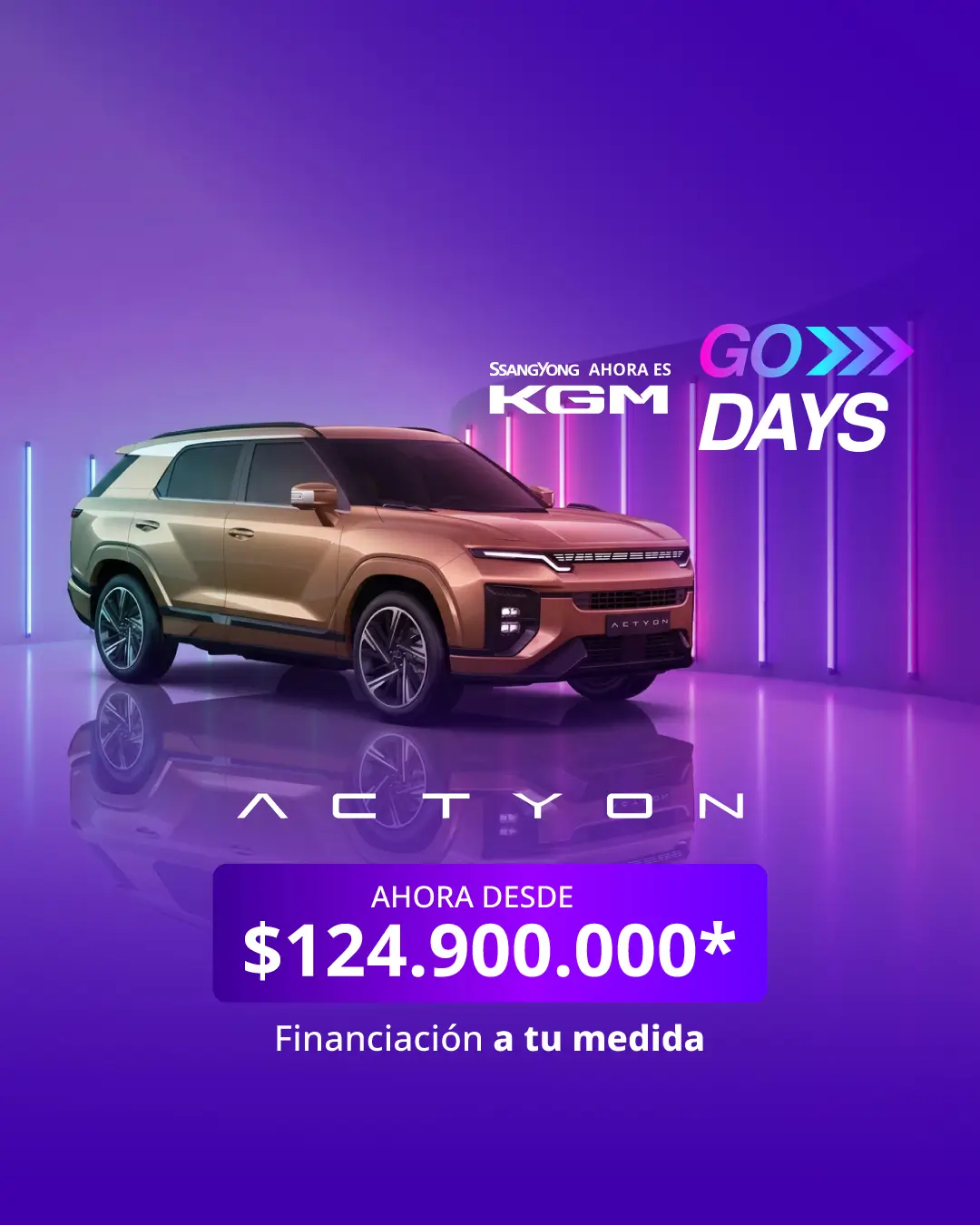 Camioneta KGM Actyon con el mejor equipamiento en pantalla digital integrada