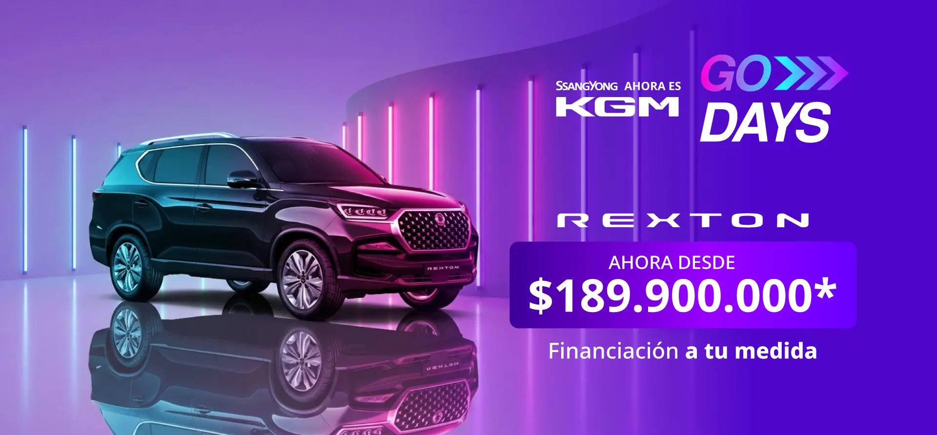 Camioneta KGM Rexton 4x4 con el mejor equipamiento en diseno y espacio para 7 pasajeros