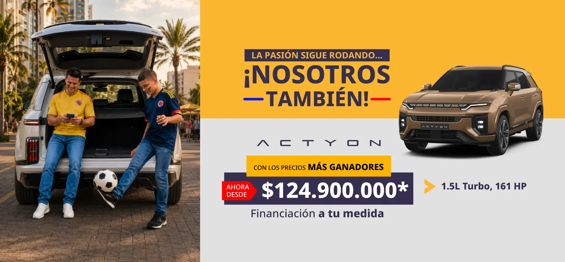 Nueva camioneta Ssangyong Actyon color bronce con motor 1.5L Turbo de 161 caballos de potencia en Colombia por $124.900.000.
